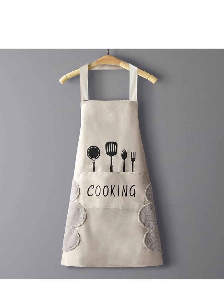 2-pack kitchen aprons with hand towel, waterproof and oil-proof chef aprons, cooking bibs, suitable for washing dishes, grilling, cooking, and baking. - Image 1